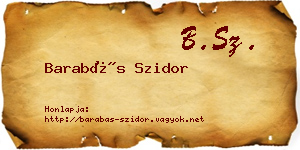 Barabás Szidor névjegykártya